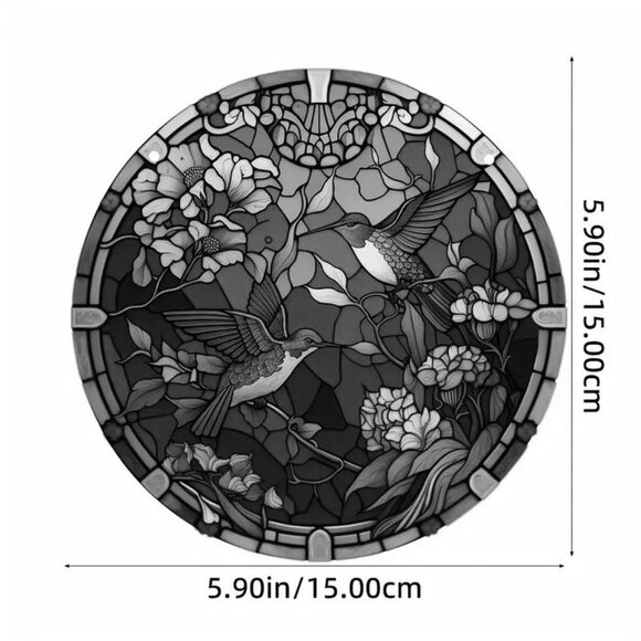 Suncatcher Hummingbird Flowers Hanging Window Decor Art Colorful In/Outdoor NEW - Picture 5 of 5